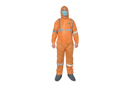 Orange Microporous Protective Coveralls with Reflective Tape