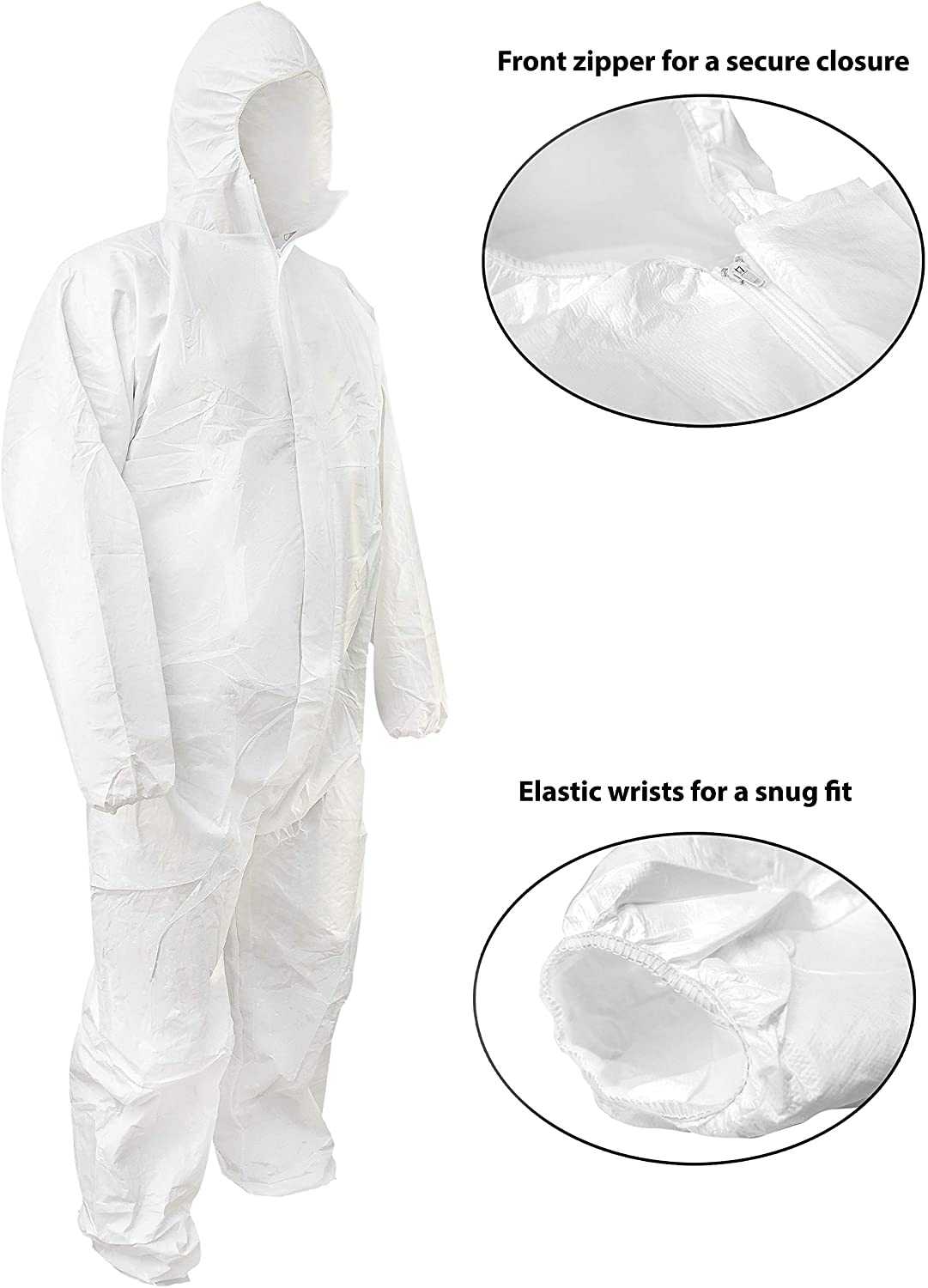 white microporous coverall